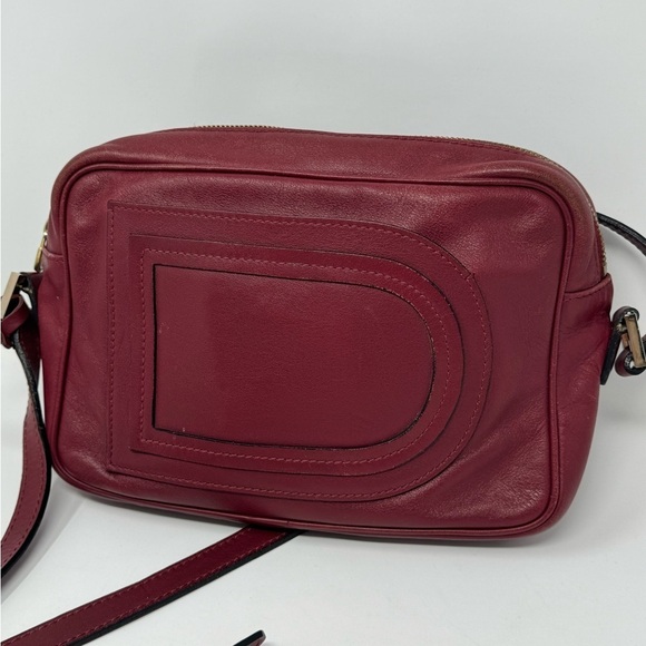 Delvaux Burgundy Leather Logo Crossbody Bag – Rare Vintage, Authentic - Picture 2 of 10